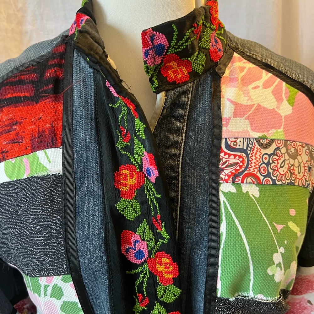 Colorful Patchwork Denim Jacket - Picture 6 of 12